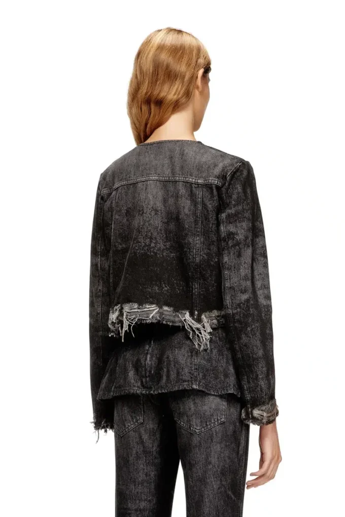 de-graffy-fsh Jacket in lasered cotton-hemp denim de-graffy-fsh Jacket in lasered cotton-hemp denim