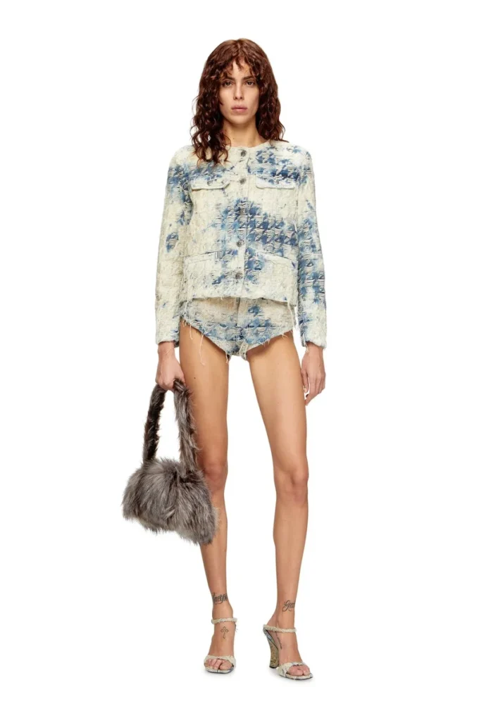 de-grafy-fsh Jacket in houndstooth-weave denim de-grafy-fsh Jacket in houndstooth-weave denim