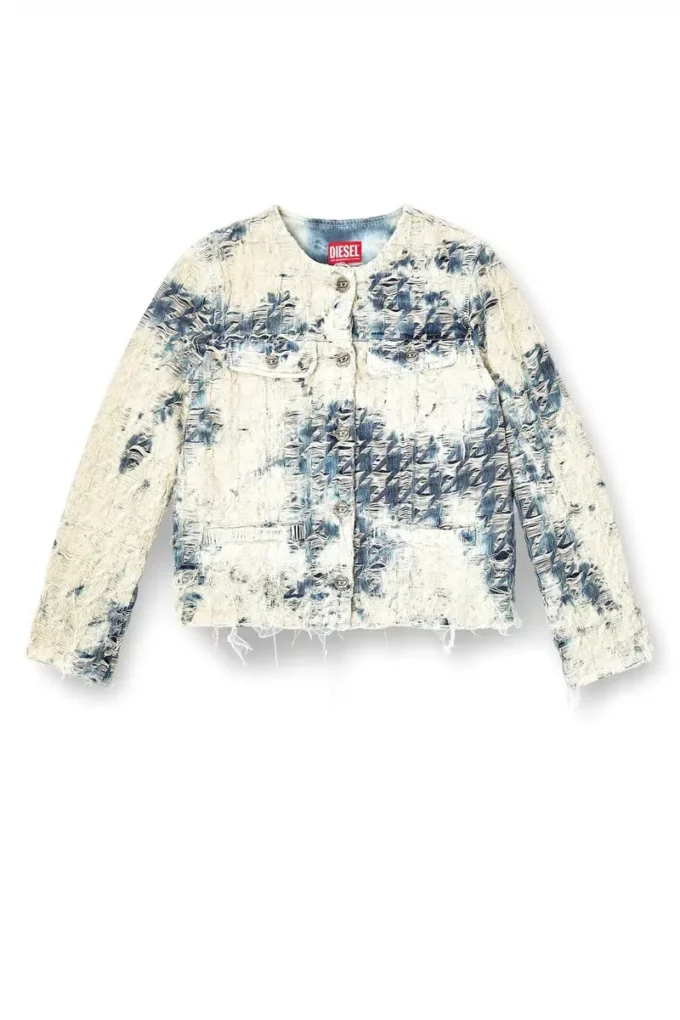 de-grafy-fsh Jacket in houndstooth-weave denim de-grafy-fsh Jacket in houndstooth-weave denim