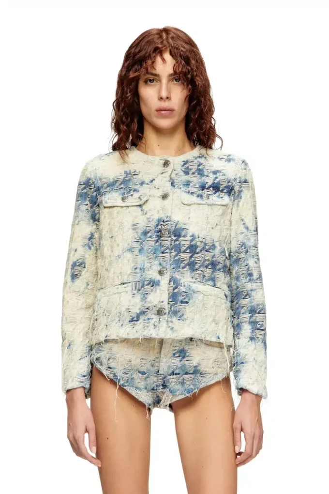 de-grafy-fsh Jacket in houndstooth-weave denim de-grafy-fsh Jacket in houndstooth-weave denim