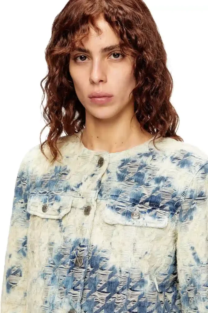 de-grafy-fsh Jacket in houndstooth-weave denim de-grafy-fsh Jacket in houndstooth-weave denim