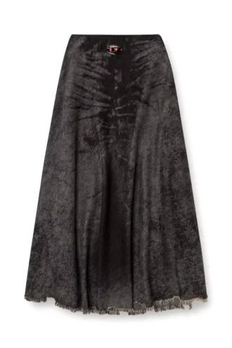 de-hannie-fsh Full skirt in lasered cotton-hemp denim