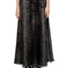 de-hannie-fsh Full skirt in lasered cotton-hemp denim de-hannie-fsh Full skirt in lasered cotton-hemp denim