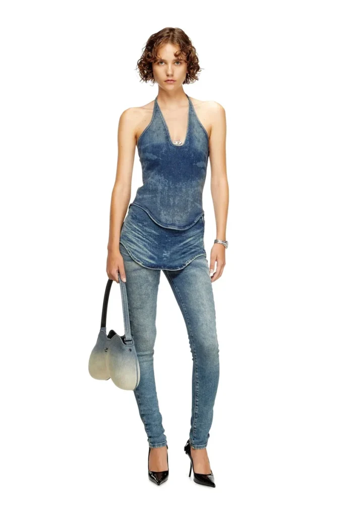 de-janice-s Halterneck top in Reform denim de-janice-s Halterneck top in Reform denim