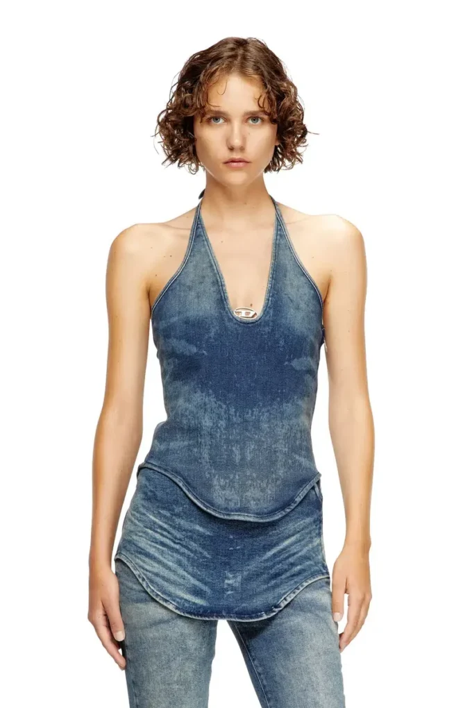de-janice-s Halterneck top in Reform denim de-janice-s Halterneck top in Reform denim