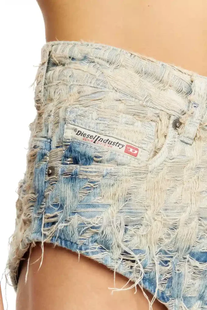 de-jizz-fsh1 Shorts in houndstooth-weave denim de-jizz-fsh1 Shorts in houndstooth-weave denim