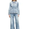 de-katerin-fsh Fitted jacket in lasered cotton-hemp denim de-katerin-fsh Fitted jacket in lasered cotton-hemp denim