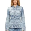 de-katerin-fsh Fitted jacket in lasered cotton-hemp denim de-katerin-fsh Fitted jacket in lasered cotton-hemp denim