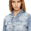 de-katerin-fsh Fitted jacket in lasered cotton-hemp denim de-katerin-fsh Fitted jacket in lasered cotton-hemp denim