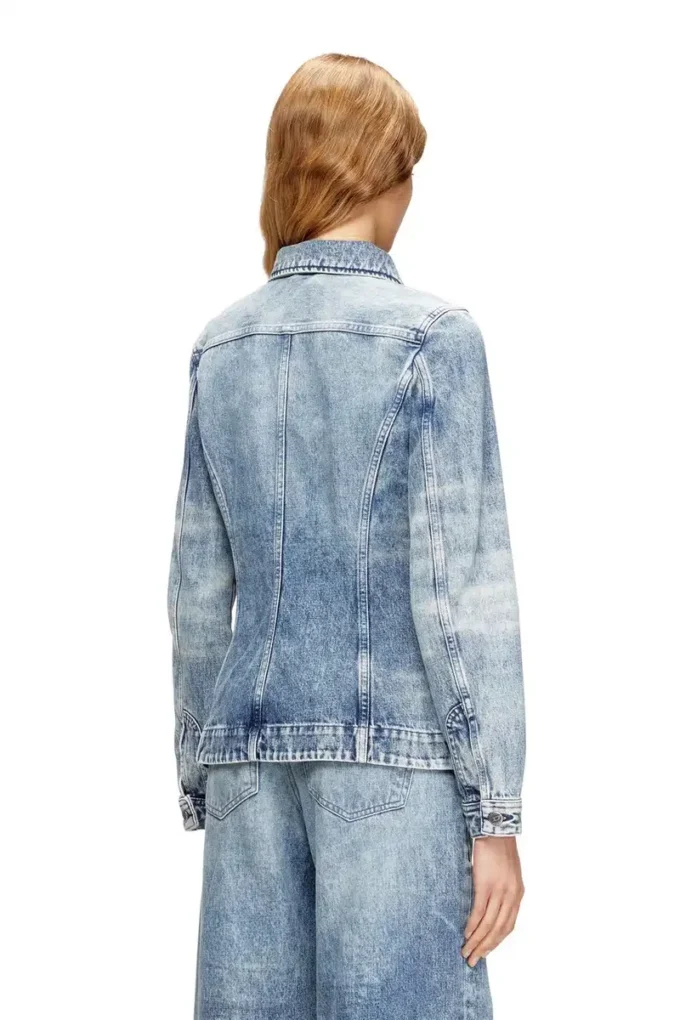 de-katerin-fsh Fitted jacket in lasered cotton-hemp denim de-katerin-fsh Fitted jacket in lasered cotton-hemp denim