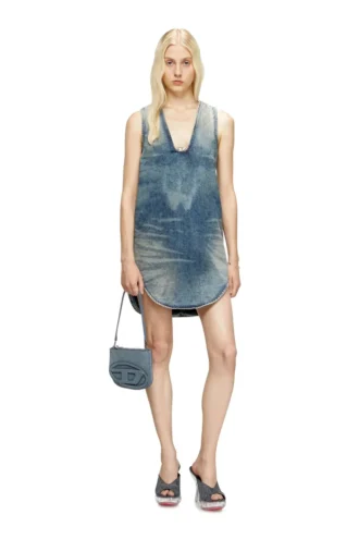 de-laris-dress-s Short dress in marbled denim