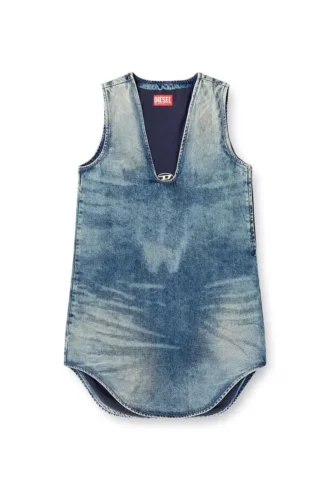 de-laris-dress-s Short dress in marbled denim