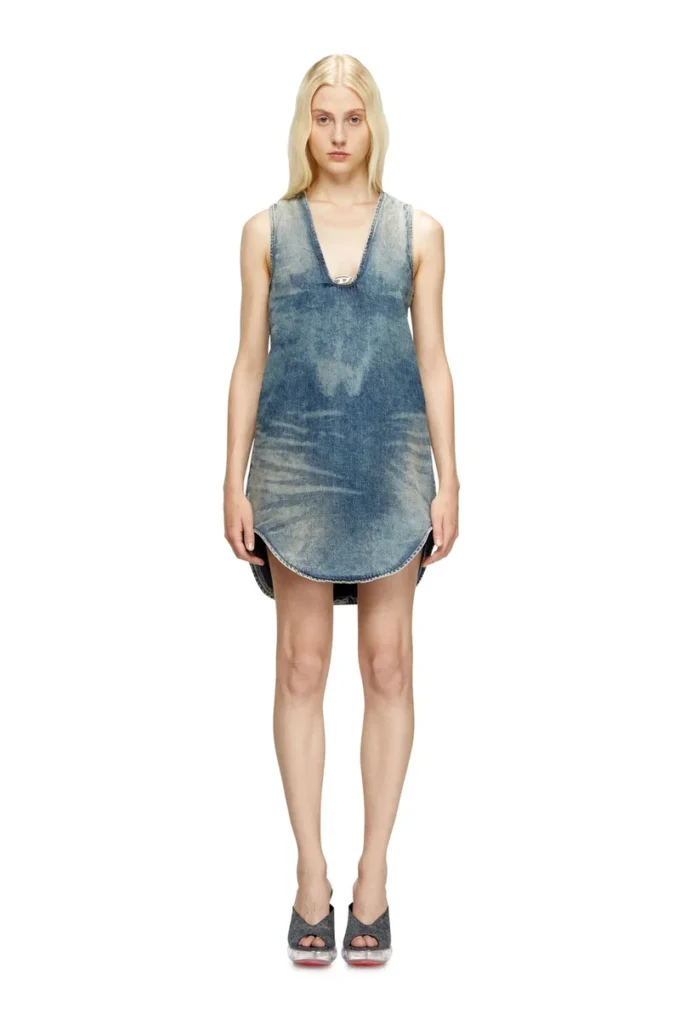 de-laris-dress-s Short dress in marbled denim de-laris-dress-s Short dress in marbled denim