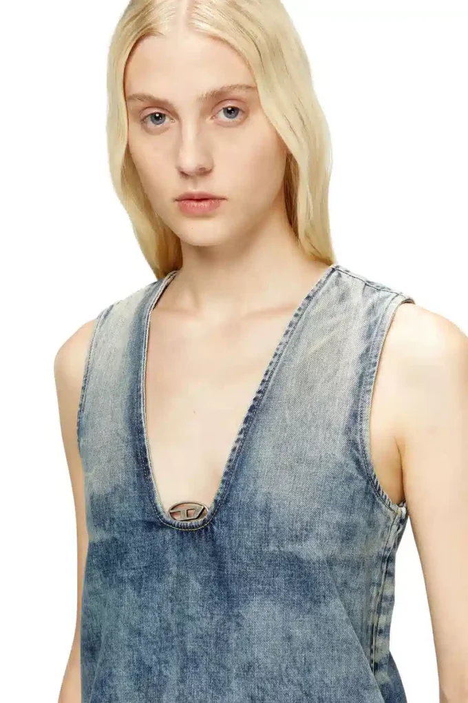 de-laris-dress-s Short dress in marbled denim de-laris-dress-s Short dress in marbled denim