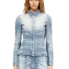 de-masly-fsh Shirt in distressed honeycomb denim de-masly-fsh Shirt in distressed honeycomb denim