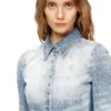 de-masly-fsh Shirt in distressed honeycomb denim de-masly-fsh Shirt in distressed honeycomb denim