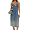 de-melvi-s Dress in fluid laser-worn denim de-melvi-s Dress in fluid laser-worn denim