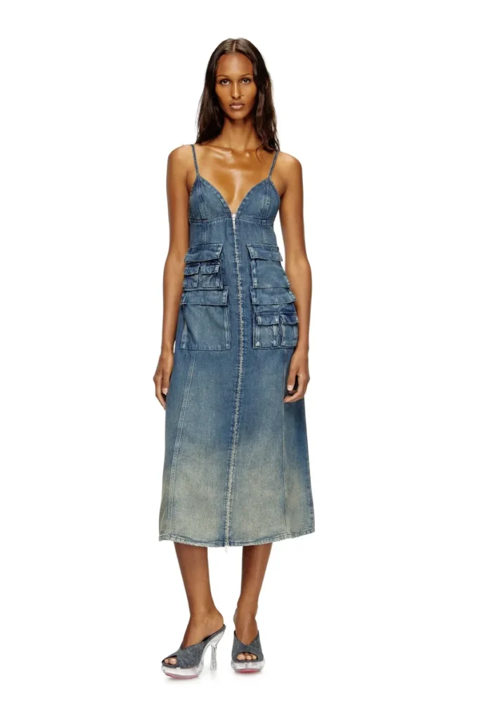 de-melvi-s Dress in fluid laser-worn denim de-melvi-s Dress in fluid laser-worn denim