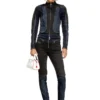 de-morny-s Biker-style jacket in bicolour denim de-morny-s Biker-style jacket in bicolour denim