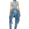 de-nata-fse Second-skin denim top with biker details de-nata-fse Second-skin denim top with biker details
