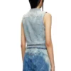 de-nata-fse Second-skin denim top with biker details de-nata-fse Second-skin denim top with biker details