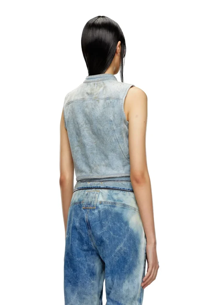 de-nata-fse Second-skin denim top with biker details de-nata-fse Second-skin denim top with biker details