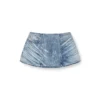 de-nora-fsh Belt skirt in lasered cotton-hemp denim de-nora-fsh Belt skirt in lasered cotton-hemp denim