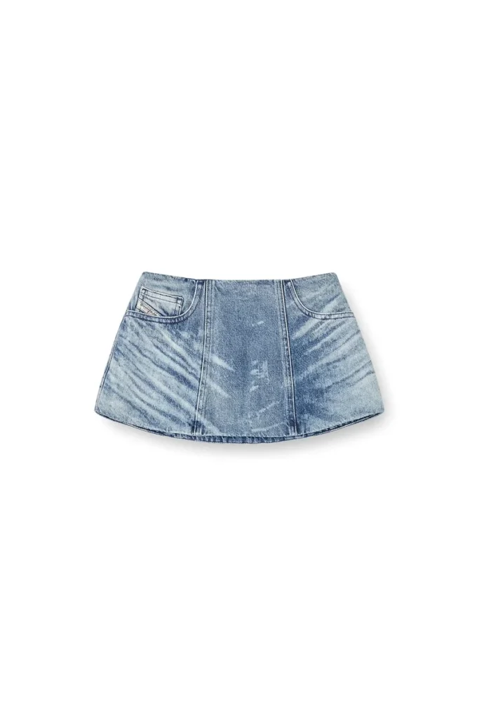 de-nora-fsh Belt skirt in lasered cotton-hemp denim de-nora-fsh Belt skirt in lasered cotton-hemp denim