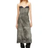 de-olivia-fsh Midi dress in houndstooth-weave denim de-olivia-fsh Midi dress in houndstooth-weave denim