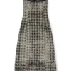 de-olivia-fsh Midi dress in houndstooth-weave denim de-olivia-fsh Midi dress in houndstooth-weave denim