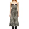 de-olivia-fsh Midi dress in houndstooth-weave denim de-olivia-fsh Midi dress in houndstooth-weave denim