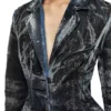 de-pia-fse Coat in pinstriped devoré denim de-pia-fse Coat in pinstriped devoré denim