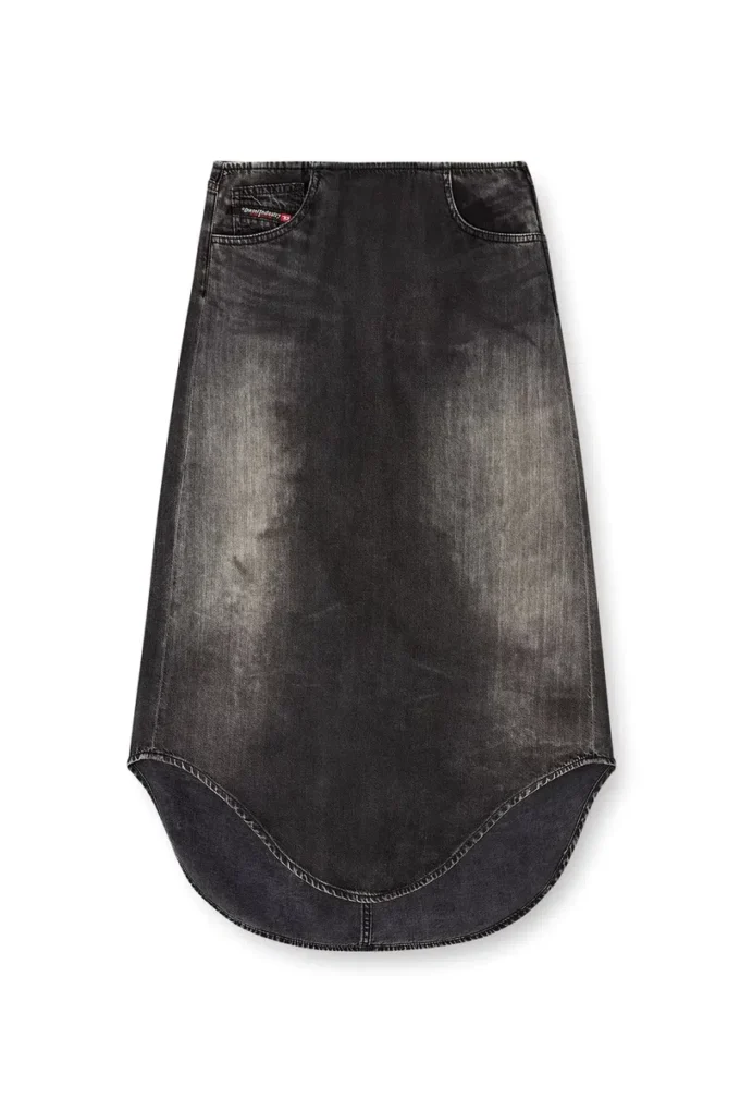de-plumy-s Denim midi skirt with shadow effect de-plumy-s Denim midi skirt with shadow effect