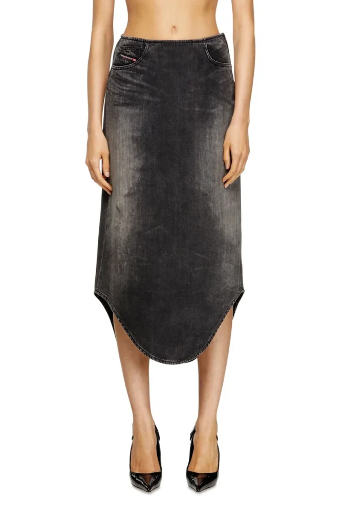 de-plumy-s Denim midi skirt with shadow effect de-plumy-s Denim midi skirt with shadow effect