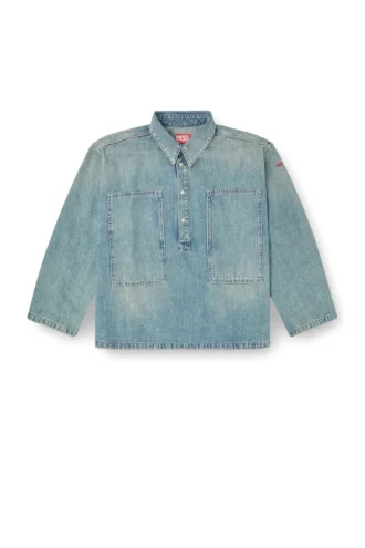 de-priss Henley top in utility-style denim de-priss Henley top in utility-style denim