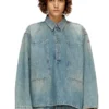 de-priss Henley top in utility-style denim de-priss Henley top in utility-style denim
