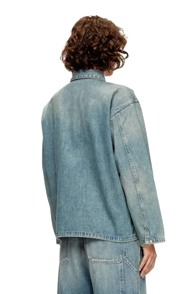 de-priss Henley top in utility-style denim de-priss Henley top in utility-style denim