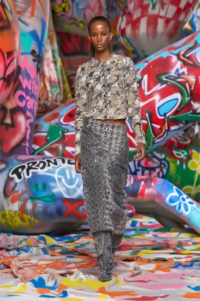 de- rathian-fsh Midi skirt in Prince of Wales jacquard denim de- rathian-fsh Midi skirt in Prince of Wales jacquard denim