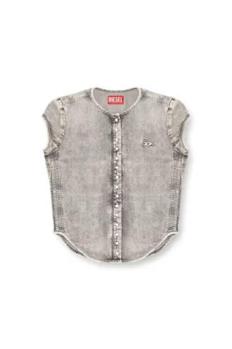 de-roset-s Short-sleeve denim shirt with athletic stripes