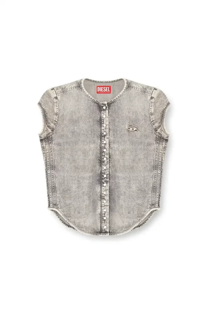 de-roset-s Short-sleeve denim shirt with athletic stripes de-roset-s Short-sleeve denim shirt with athletic stripes