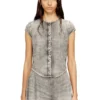 de-roset-s Short-sleeve denim shirt with athletic stripes de-roset-s Short-sleeve denim shirt with athletic stripes
