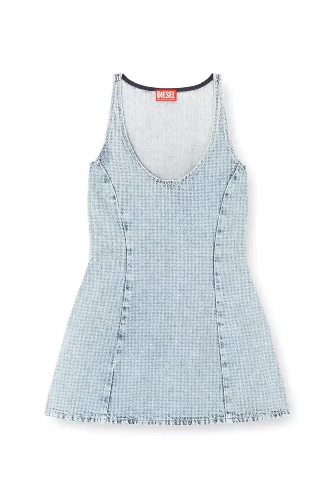 de-sweeney-s1 Short dress in houndstooth denim with crystals de-sweeney-s1 Short dress in houndstooth denim with crystals