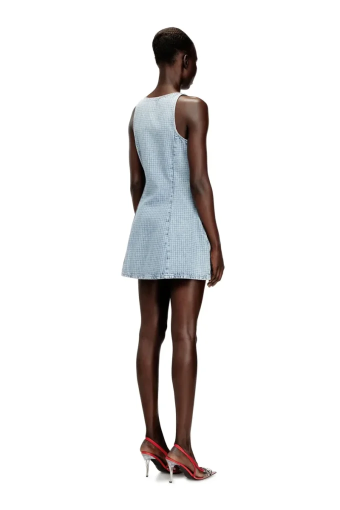 de-sweeney-s1 Short dress in houndstooth denim with crystals de-sweeney-s1 Short dress in houndstooth denim with crystals