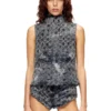 de-tapi-fsh1 Sleeveless top in houndstooth tie-dye denim de-tapi-fsh1 Sleeveless top in houndstooth tie-dye denim