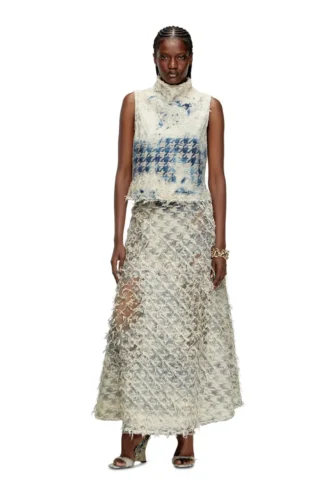 de-tapi-fsh2 Sleeveless top in houndstooth-weave denim