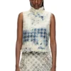 de-tapi-fsh2 Sleeveless top in houndstooth-weave denim