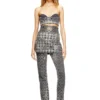 de-toppys-fsh Bralette in Prince of Wales jacquard denim