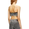 de-toppys-fsh Bralette in Prince of Wales jacquard denim