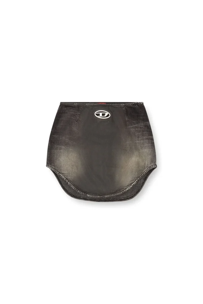 de-vany-s Denim mini skirt with Oval D logo de-vany-s Denim mini skirt with Oval D logo