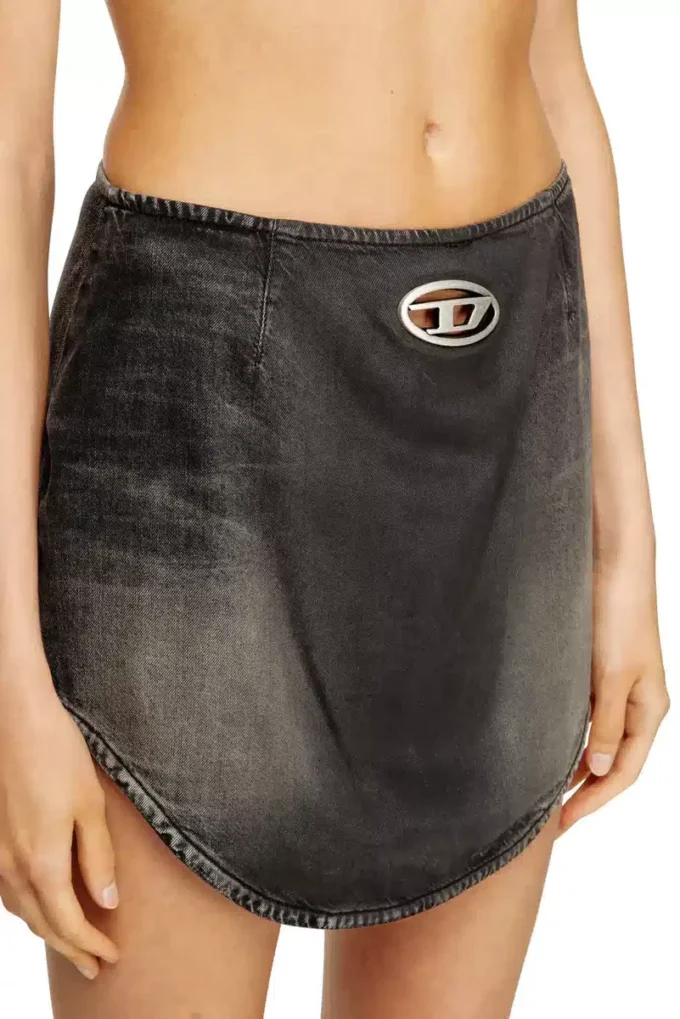 de-vany-s Denim mini skirt with Oval D logo de-vany-s Denim mini skirt with Oval D logo